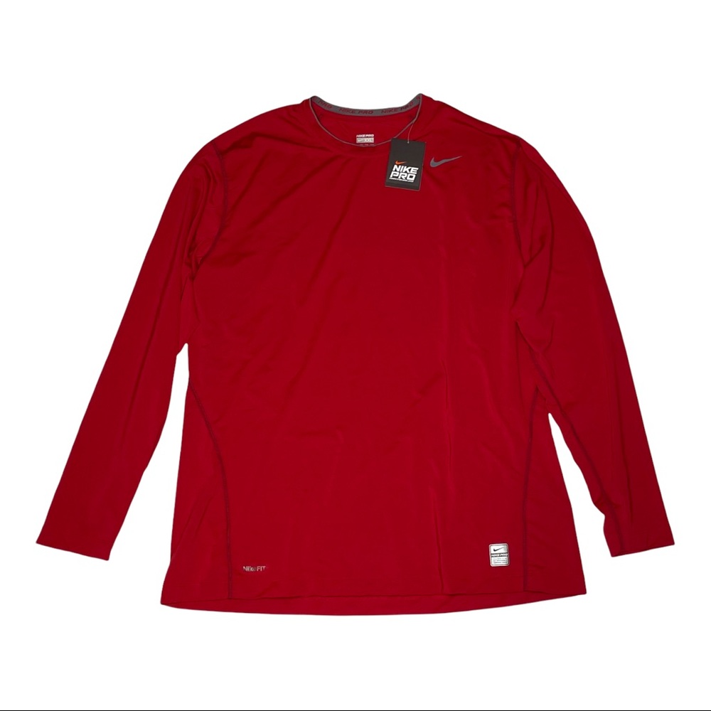 Nike Pro Competition Base Layer Fit Dry Long Sleeve Shirt Crimson Red Men’s XXL